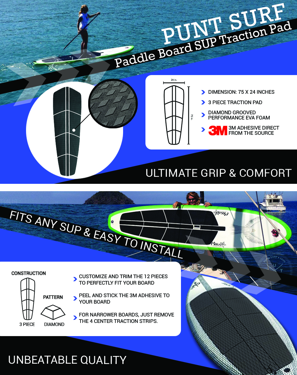 PUNT SURF Paddle Board SUP Traction Pad with 3M Adhesive