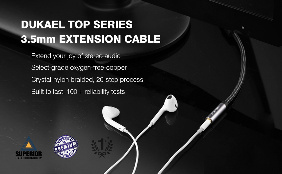 DuKabel Headphone Extension Cable, 3.5mm Male to Female