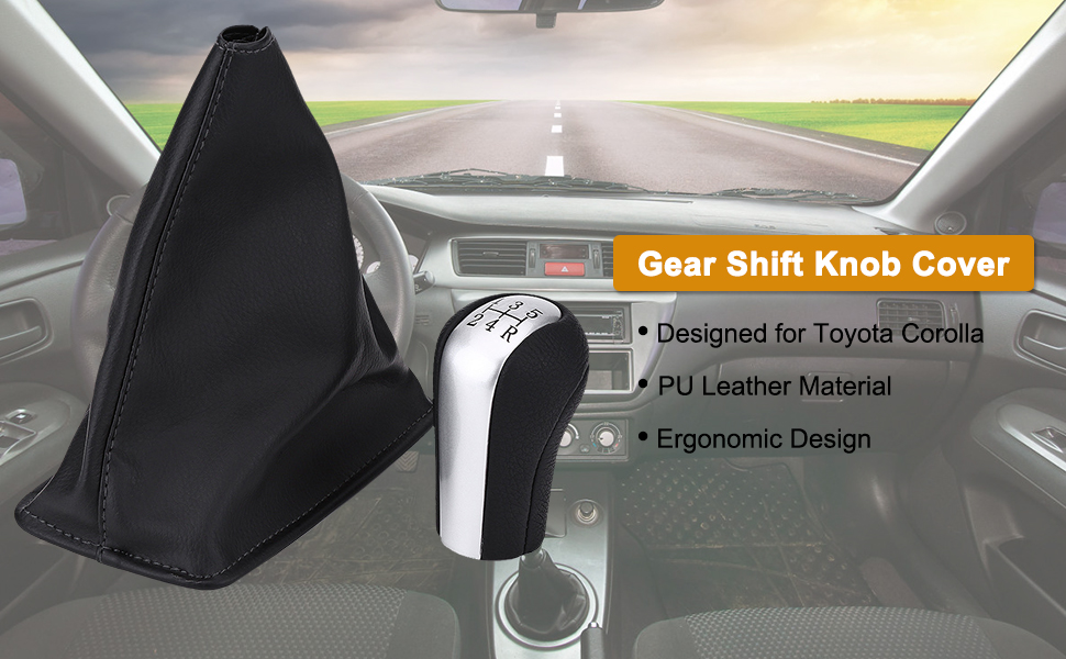 Stick Shift Boot Gear Knob,PU Leather Stick Shift Boot