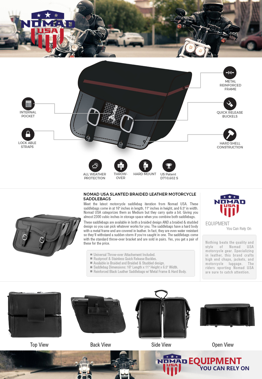 Nomad USA Universal Slanted Black Synthetic Leather Throw