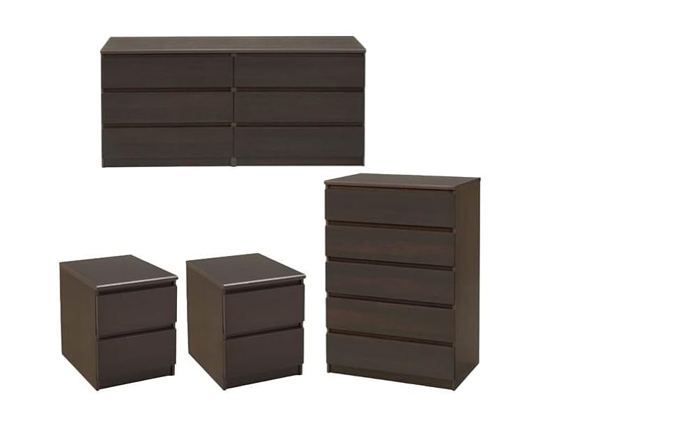 Amazon Com Home Square 4 Pc Bedroom Set With Double Dresser
