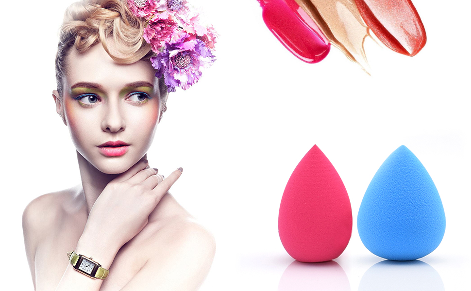 Dolovemk 2pcs Beauty Sponge Blender, Makeup Blender Sponge Set, Makeup Sponges