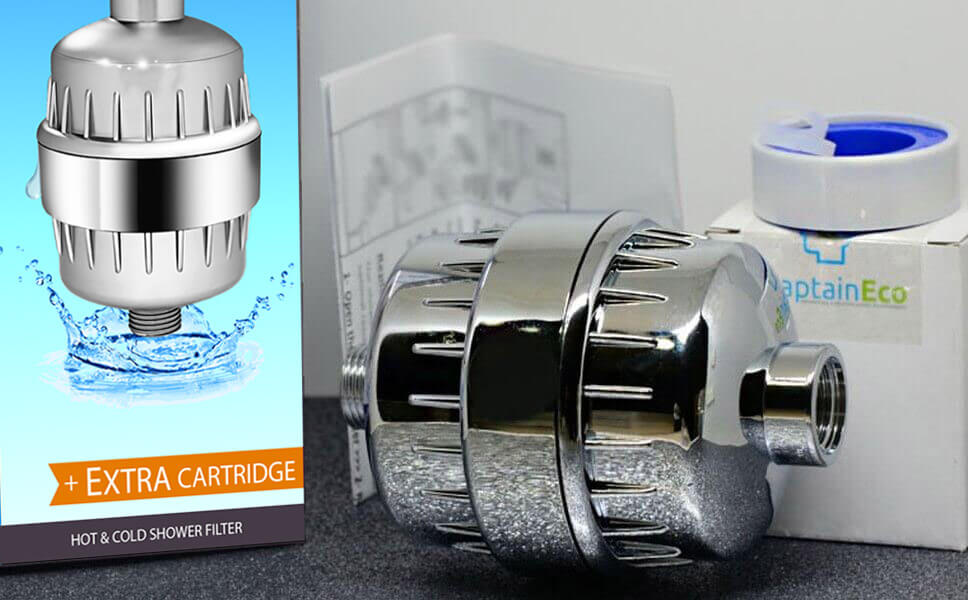 CaptainEco 5Stage Shower Filter with 2 Replacement Cartridges High