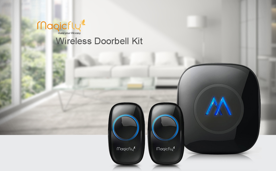 Magicfly Expandable Wireless Doorbell Chime Kit 1000-feet