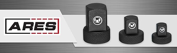 Low Profile Impact Socket Adapter Set Impact Rated CR-V Steel Features Knurling For Enhanced Grip