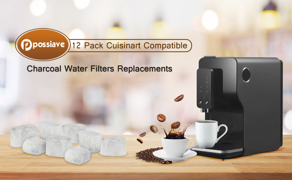 12 Pack Cuisinart Compatible Charcoal Water Filters