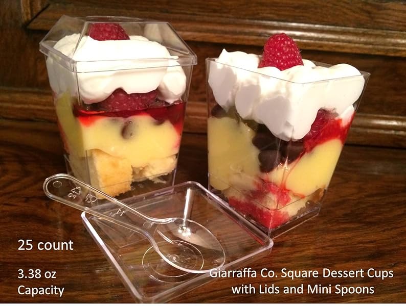 Giarraffa Co Square Dessert Cups With Lids And Mini