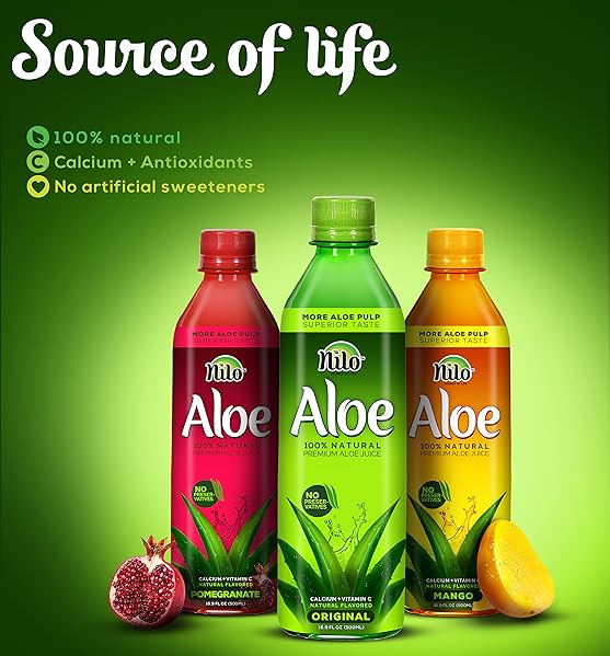 NILO Aloe Vera Juice (20 Pack) 16.9 ounce (Mango