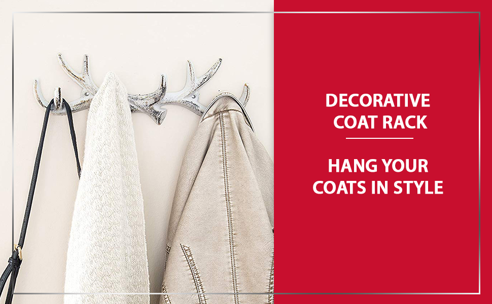 Metal Winter Wall Hanging Rack With 4 Hooks Cabin Lodge Wall Hooks