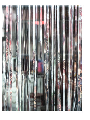 silver fringe curtain