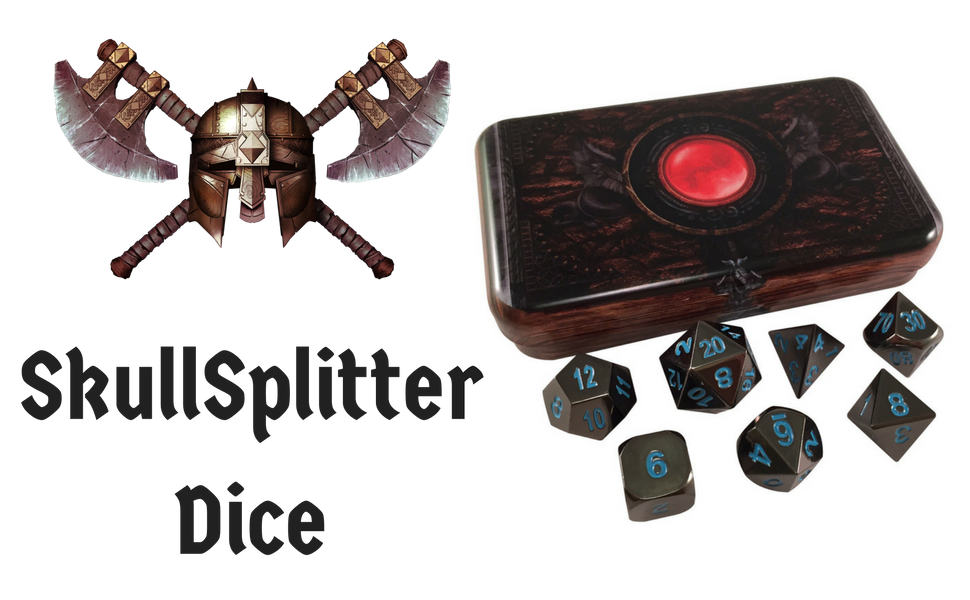 Skull Splitter Dice Metal Dice Set Complete Polyhedral
