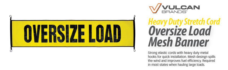 Vulcan Heavy Duty Stretch Cord Oversize Load Mesh Banner