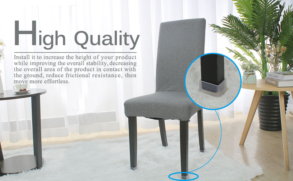 uxcell Clear PVC Chair Leg Caps End Pad Feet Cover Furniture Slider Floor Protector 4pcs 1" x 1