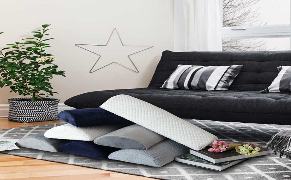 uxcell Half Moon Memory Foam Cushion SemiRoll Pillow Four