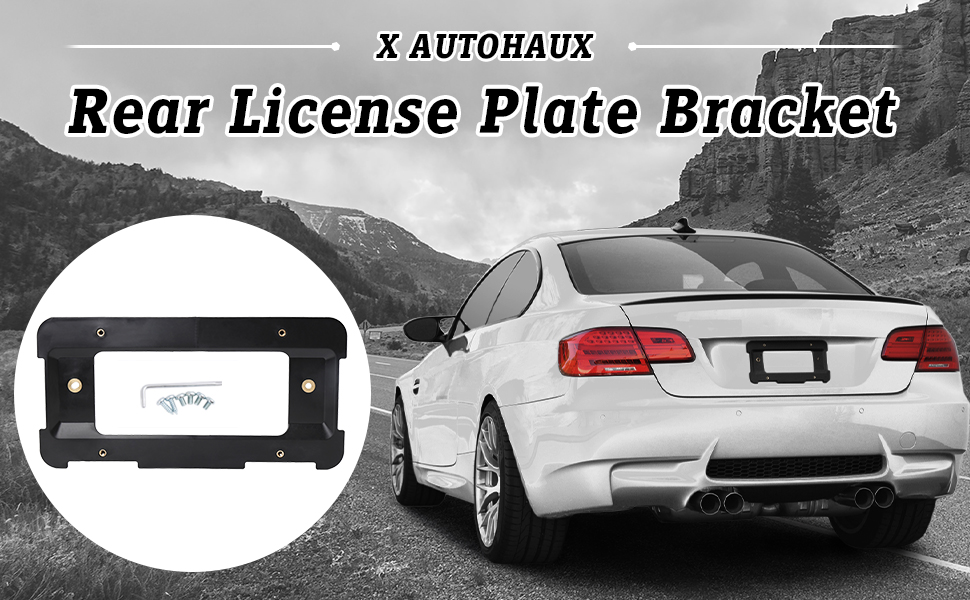 X AUTOHAUX Black Rear License Plate Bumper Mounting Holder