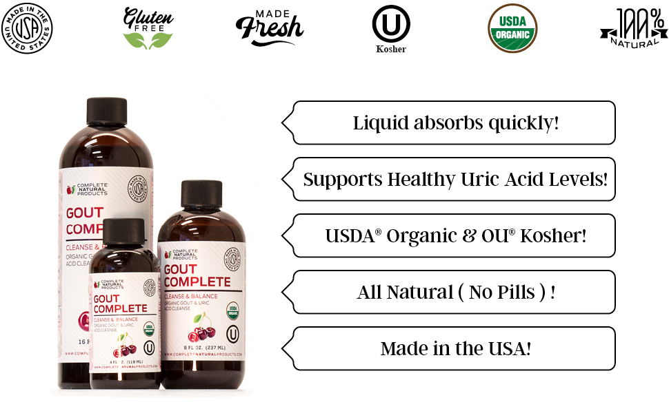 Gout Complete 8oz Natural & Organic Liquid Gout Treatment