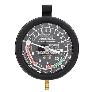 close up of vacuum pressure gauge