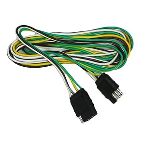 Amazon.com: ABN Trailer Wire Extension, 20ft, 4-Way 4-Pin Plug Flat 20