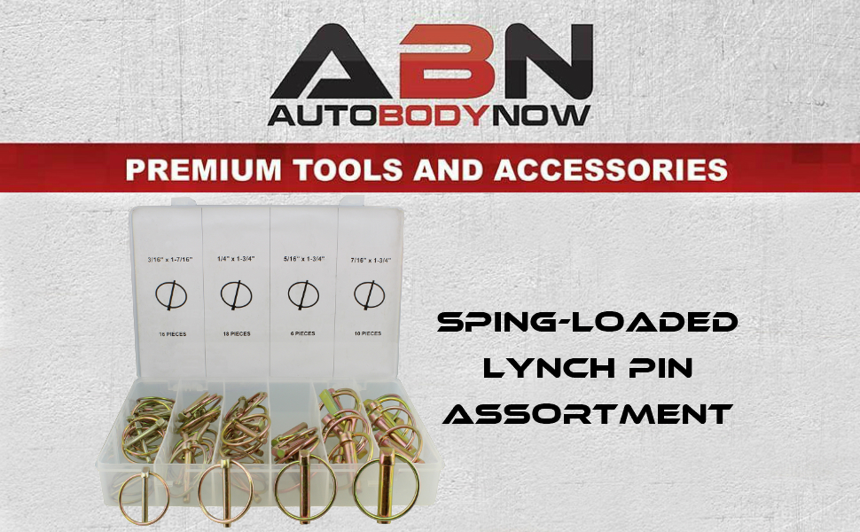 ABN Hardware Pins 50 Piece Assortment Spring Clips Linchpin Set for