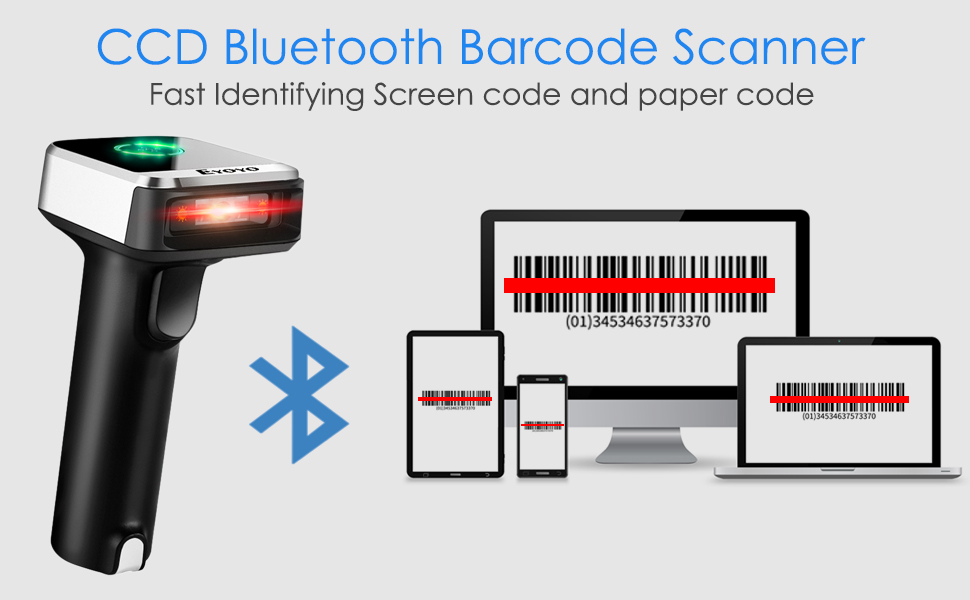 Eyoyo Bluetooth Barcode Scanner, Compatible with Bluetooth