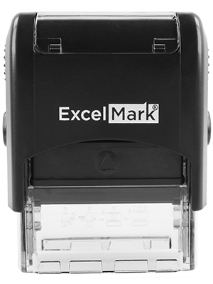 ExcelMark Custom Self-Inking Stamp - Up to 3 Lines - 11 Colors and 18 Fonts