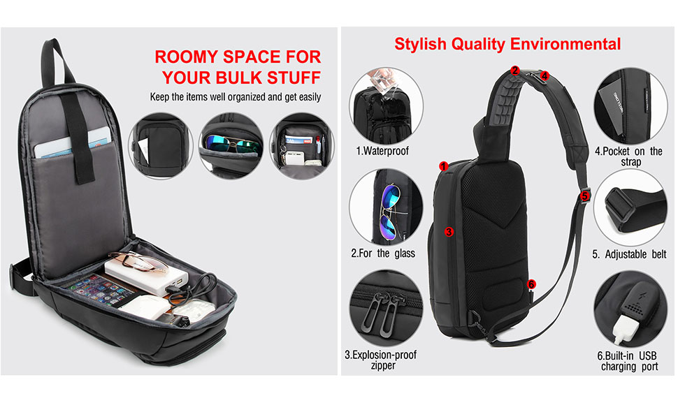 waterproof sling bag for men