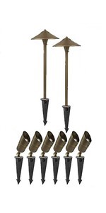 low voltage landscape lighting kit set spotlight path light yard outdoor pathway walkway garden 12V