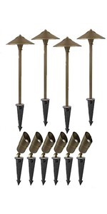 low voltage landscape lighting kit set spotlight path light yard outdoor pathway walkway garden 12V