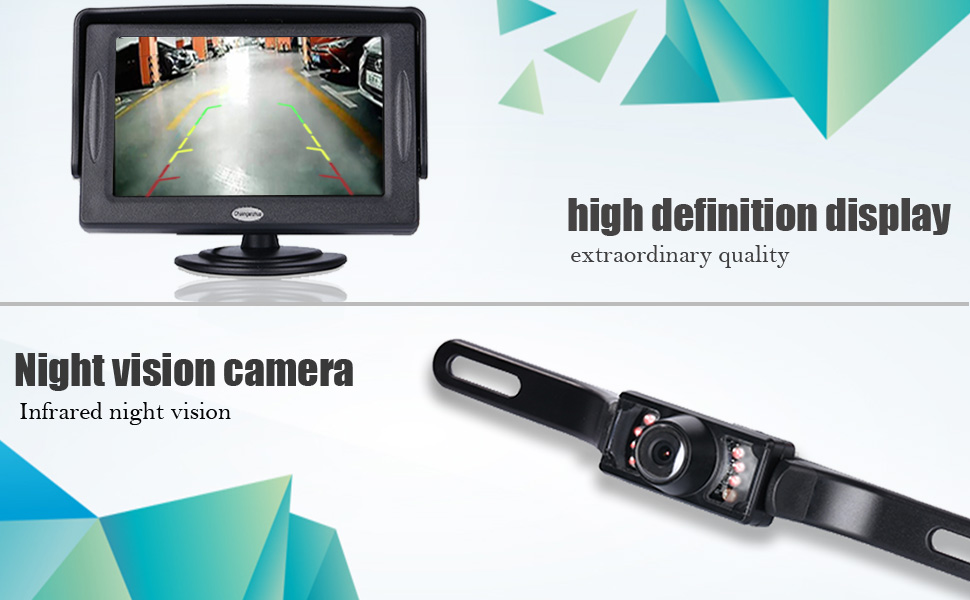 Backup Camera and Monitor Kit For Car,Universal Wired