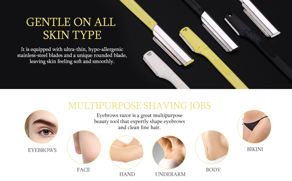 Eyebrow Razor 6 Pack, Precision Facial Hair Trimmer for