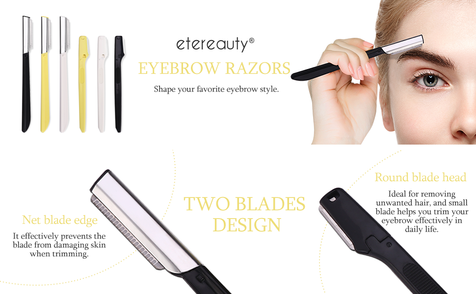 Eyebrow Razor 6 Pack, Precision Facial Hair Trimmer for