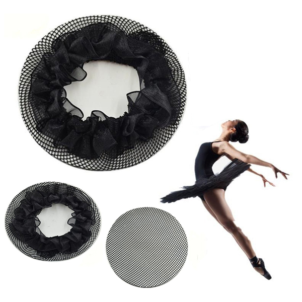 New8Beauty Bun Hair Nets Black (3Pack) FREE Hair Pins