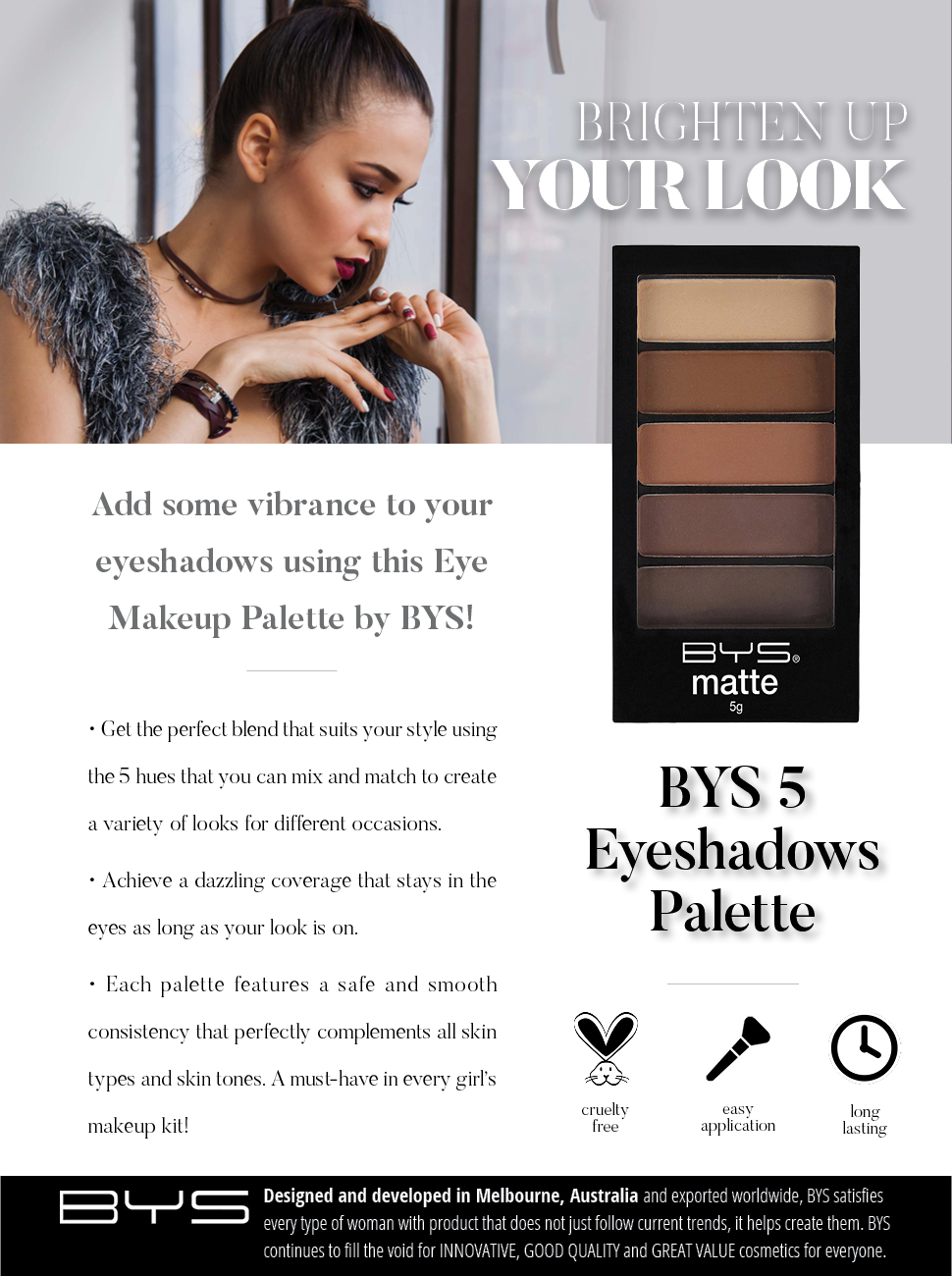 BYS 5 Shades Eyeshadow Compact Eye Makeup Palette with
