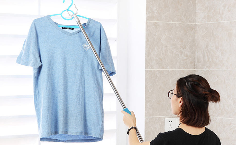 Reach Stick Long Pole with Hook 55" Extended Long Reaching Stick for