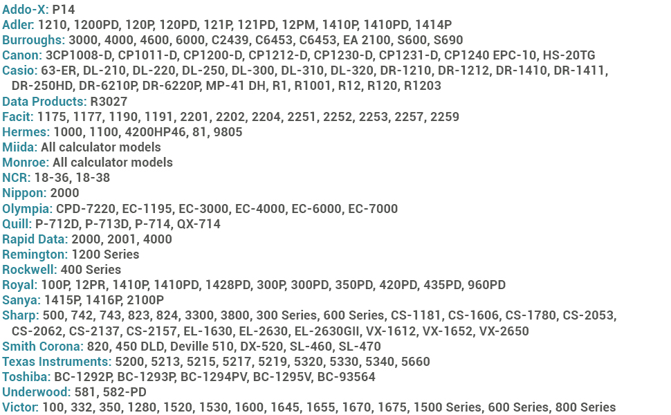P65M Compatibility Chart