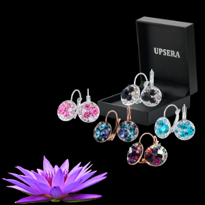 Multi-color Round Lever-Back Earrings for Women Made with Swarovski Crystals