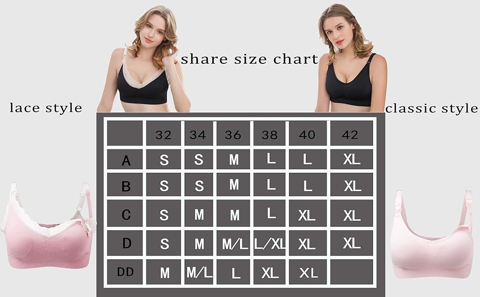 PRETTYWELL Nursing Bra, Sleeping Maternity Bras, Women's Wirefree Breastfeeding Bra, Padded