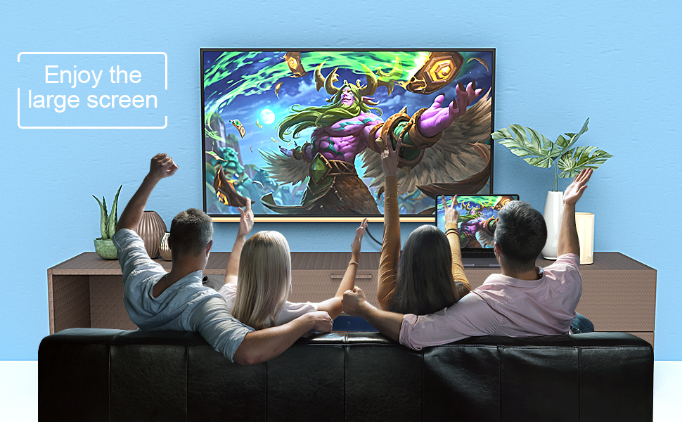 Enjoy the large screen with your family