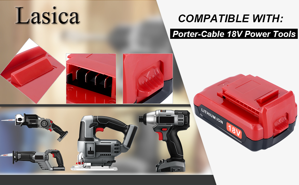 Lasica 2 Pack Compatible with PorterCable 18V Lithium Battery Replacement for