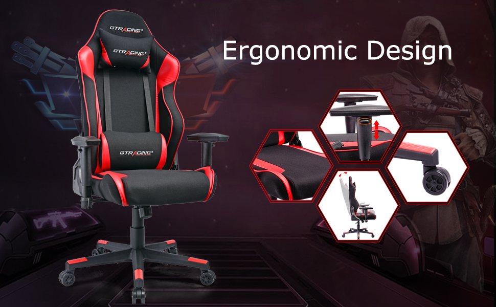 GTRACING Mesh Gaming Chair Racing Chair Backrest and Seat