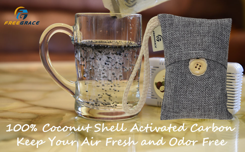 Freegrace Activated Charcoal Air Purifying, Freshener, and