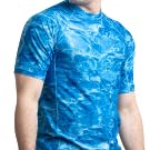 Aqua Design Mens Rash Guard Solar Shirt: Brief Sleeve Swim High Rashguard for Males 16 upf garde aqua manches courtes athlétique sport entraînement course modeste lâche hombres nadar
