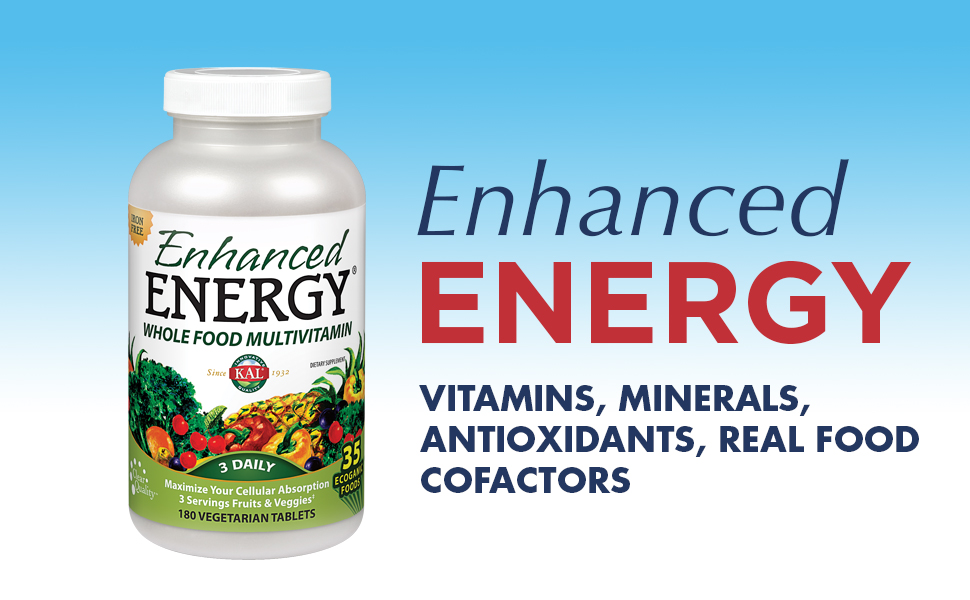 KAL® Enhanced Energy Multivitamin Whole Food Based