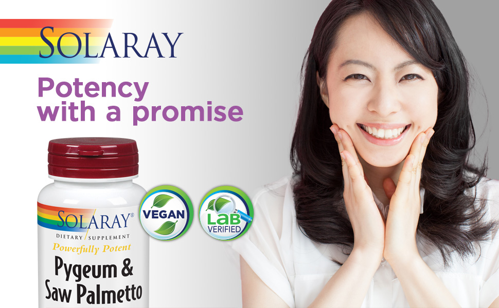 Solaray Pygeum and Saw Palmetto Berry Extracts Prostate Zinc B6 Pumpkin Seed Amino Acids 120 VegCaps