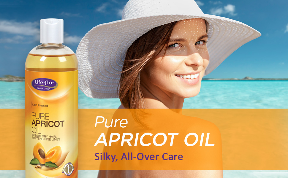 Life-Flo Pure Apricot Oil Rich Moisturizer Face Body Massage Nourishes Strengthens Soothes 16oz