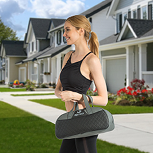 Electric shiatsu massager comes with a leather carrying bag