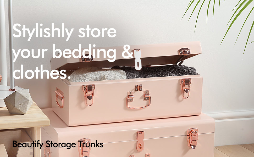Beautify Footlocker Trunks College Dorm Chests Blush Pink