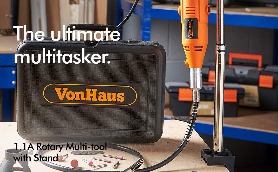 VonHaus Variable Speed Rotary Tool Set with Flex Shaft, Stand and