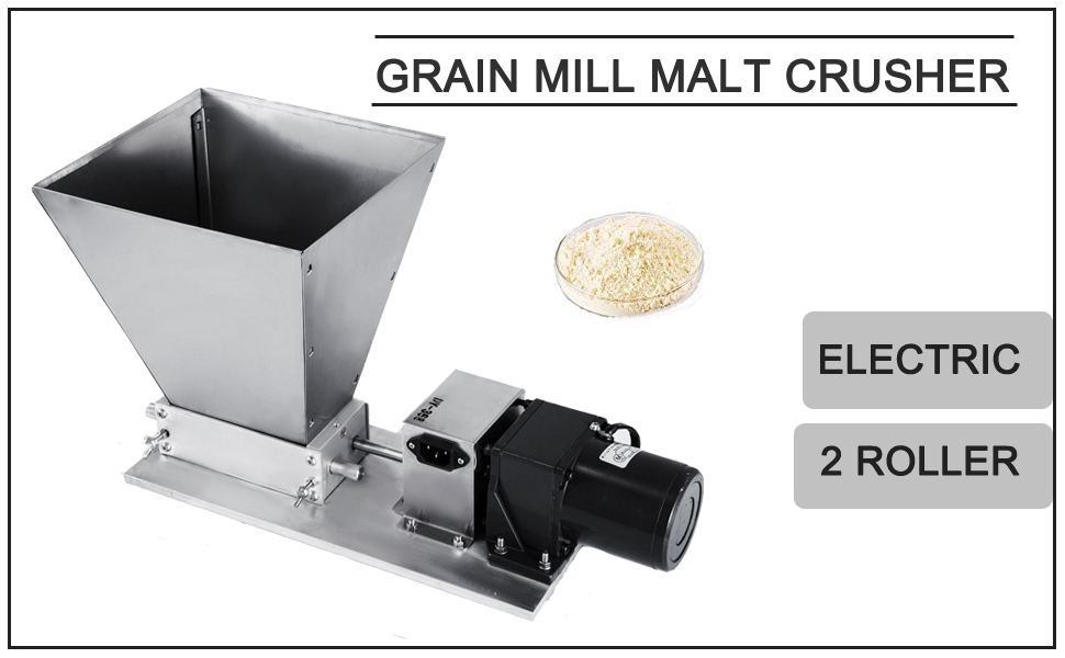 Happybuy Electric Barley Grinder 2 Roller Mill Homebrew