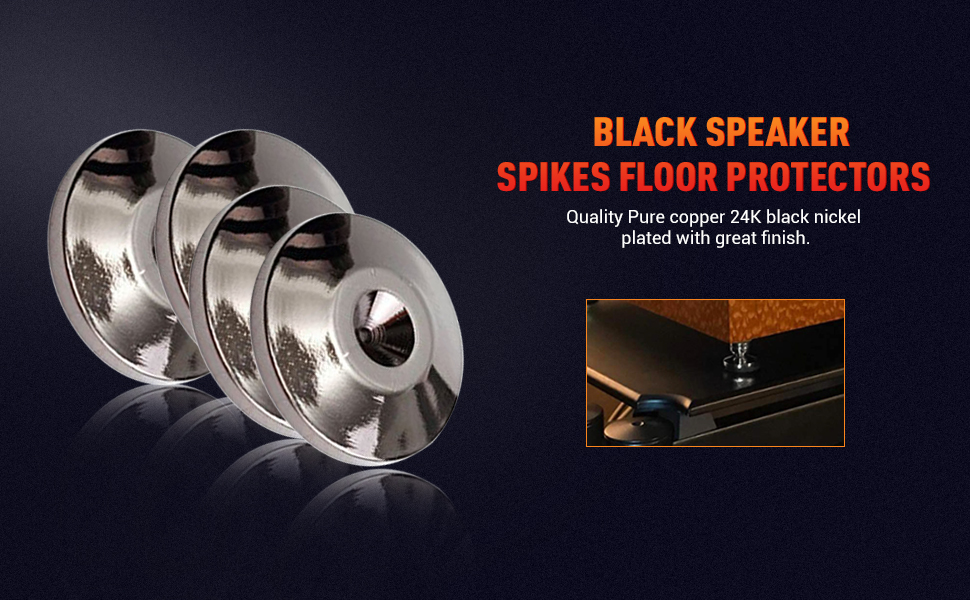 8 PCS Black Speaker Spikes Floor Protectors Shoes Mats